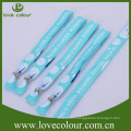 Cheap customized fabric wristband with metal ring/free sample woven wristbands for door ticket